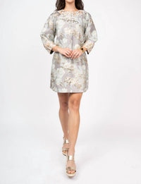 Ivy Jane - Jacquard Button Neck Mini Dress