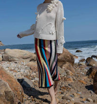 Lingua Franca Crochet Cammy Boatneck Top in cream - women's long sleeve top - view 6