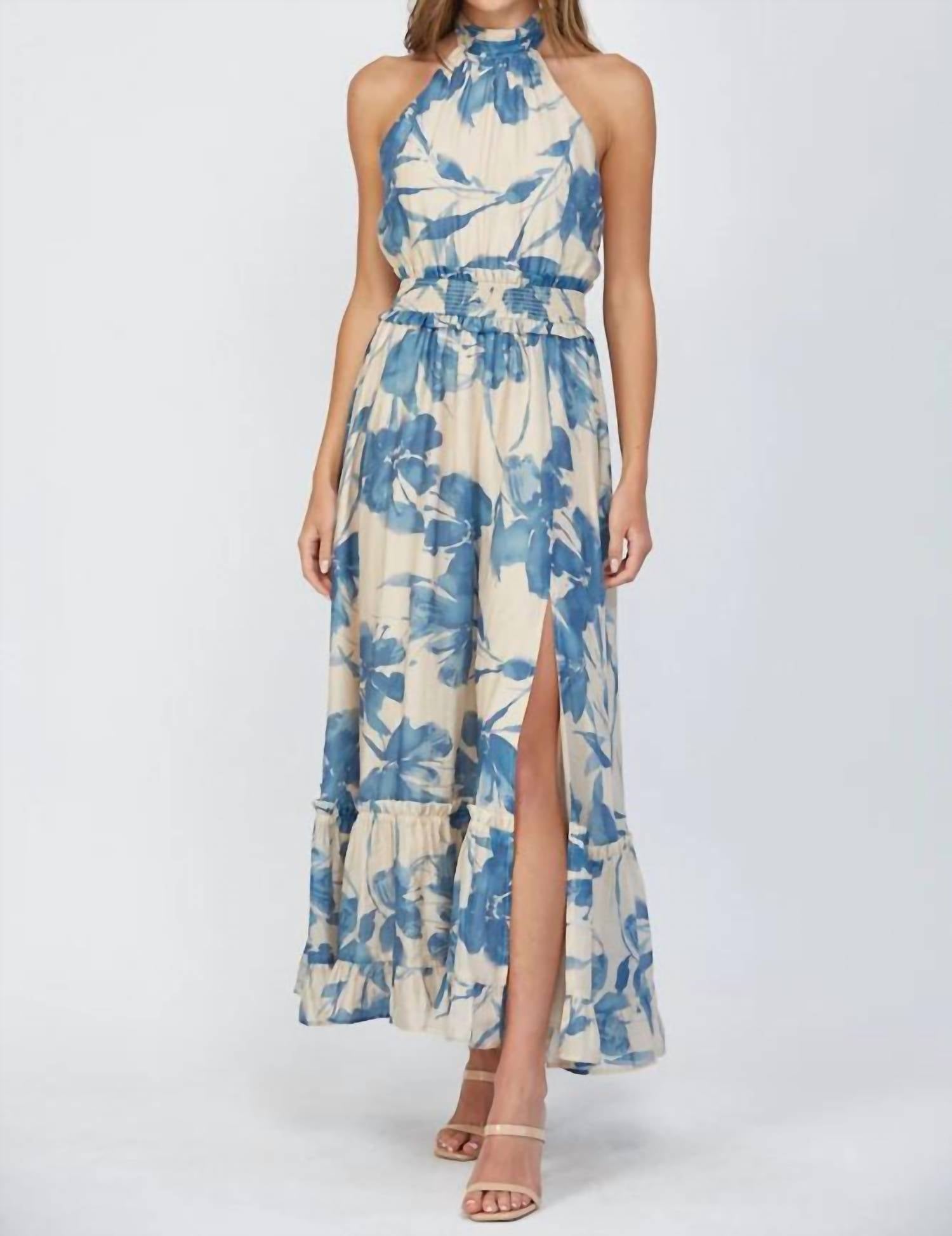 Fate Maxine Halter Dress in tan - women's dress
