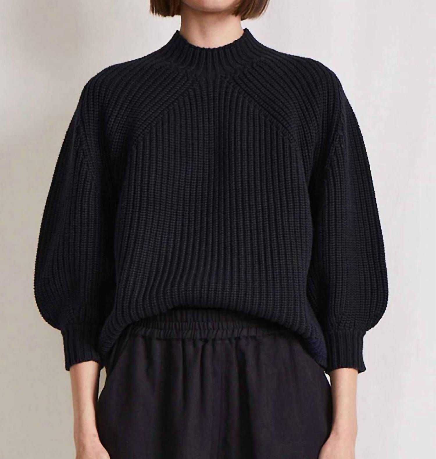 APIECE APART Eco Nueva Merel Sweater in black - women's sweater - detail view