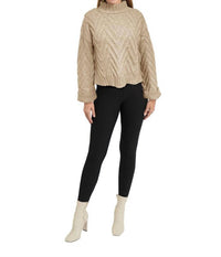 LOVE TOKEN Amelia Sweater Top in oatmeal - women's sweater