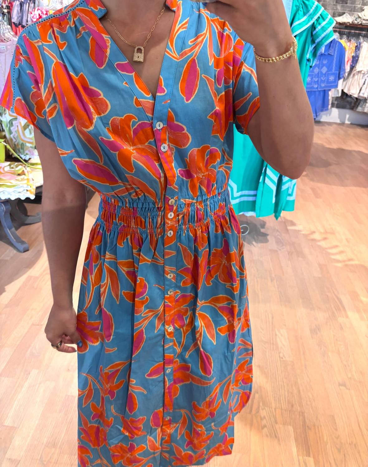 Thml - Smocked Waist Floral Maxi Dress