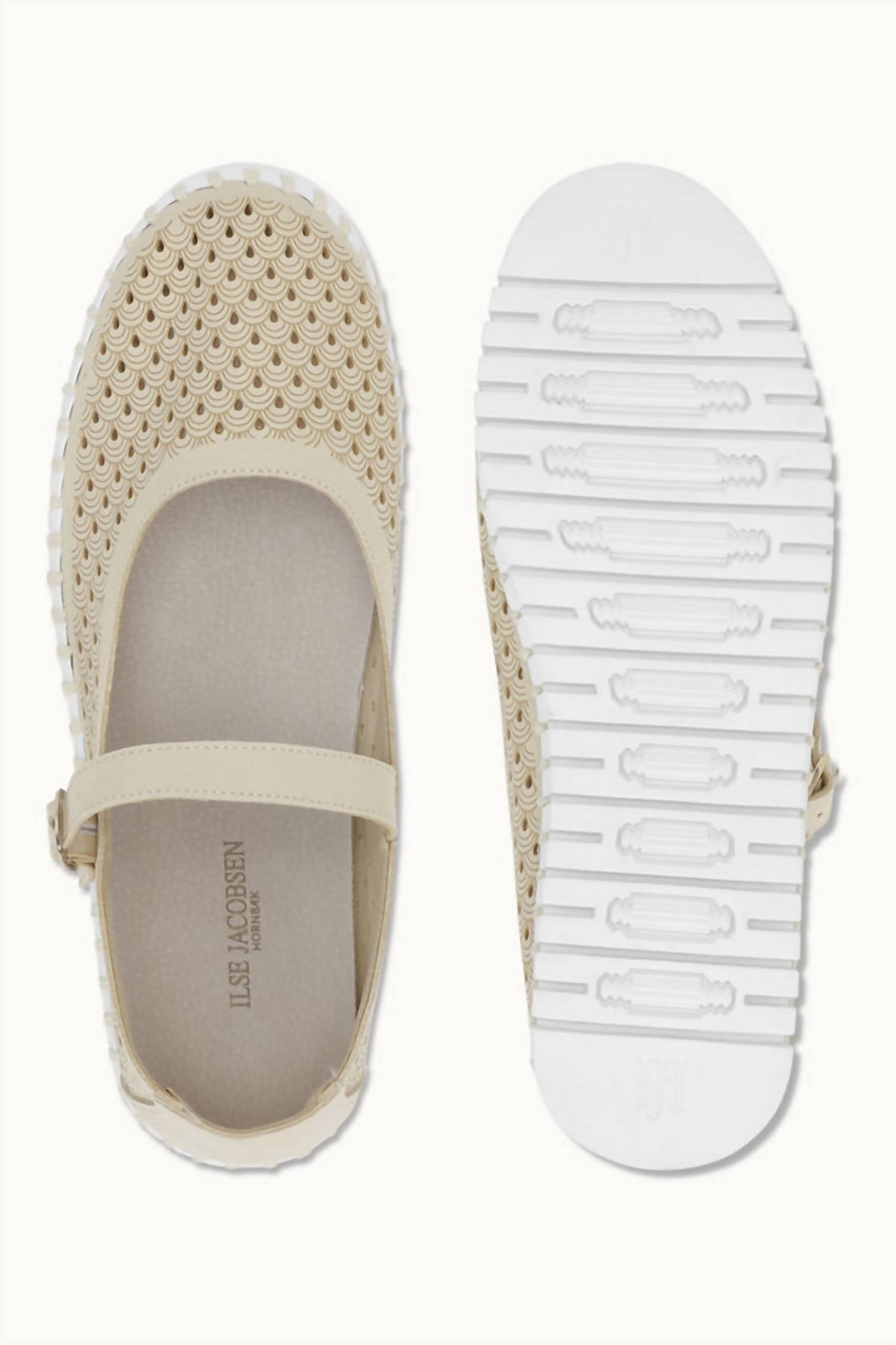 Ilse Jacobsen Women's Mary Jane Flats Shoe in kit white - women's flats - alternate view