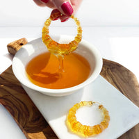 Gold & Honey - Women's Lucite Bamboo Hoop Earrings