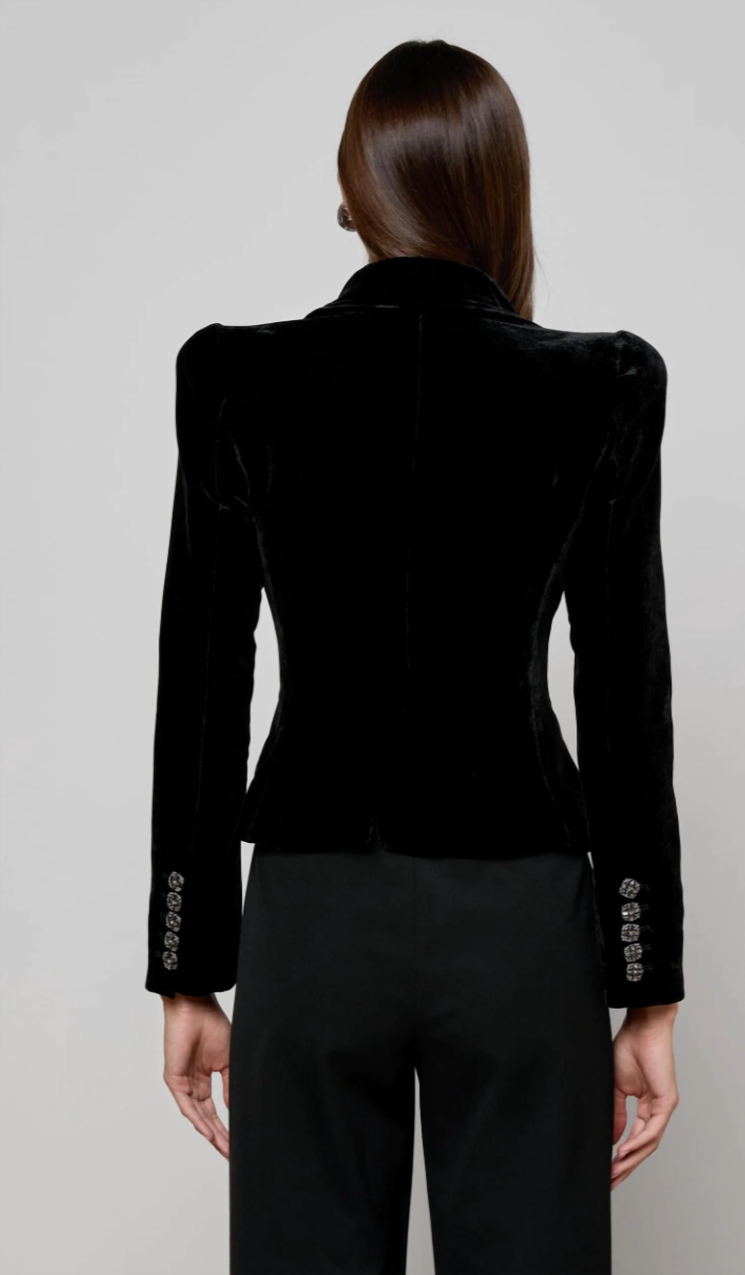 L'Agence - Bethany Velvet Structured Blazer
