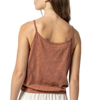 Lilla P Women's Elastic Hem Camisole Top in burnt sienna - women's shirt - detail view
