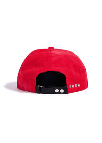 Diet Starts Monday Men's Eagle Corduroy Hat in red - men's hat - detail view