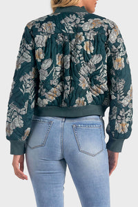 Elan - Quilted Print Bomber Jacket