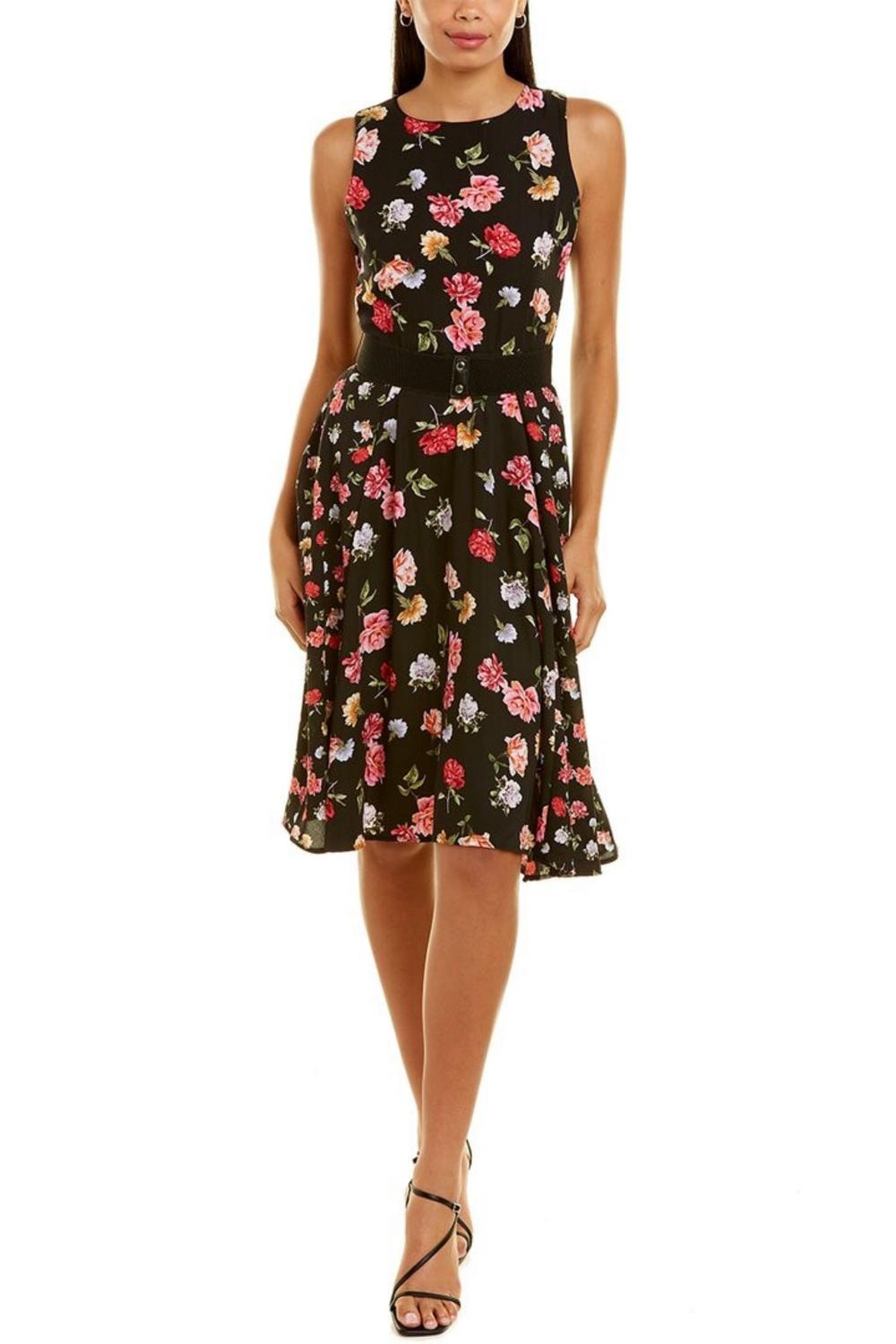 Maison Tara - Floral Sleeveless A-line Midi Dress