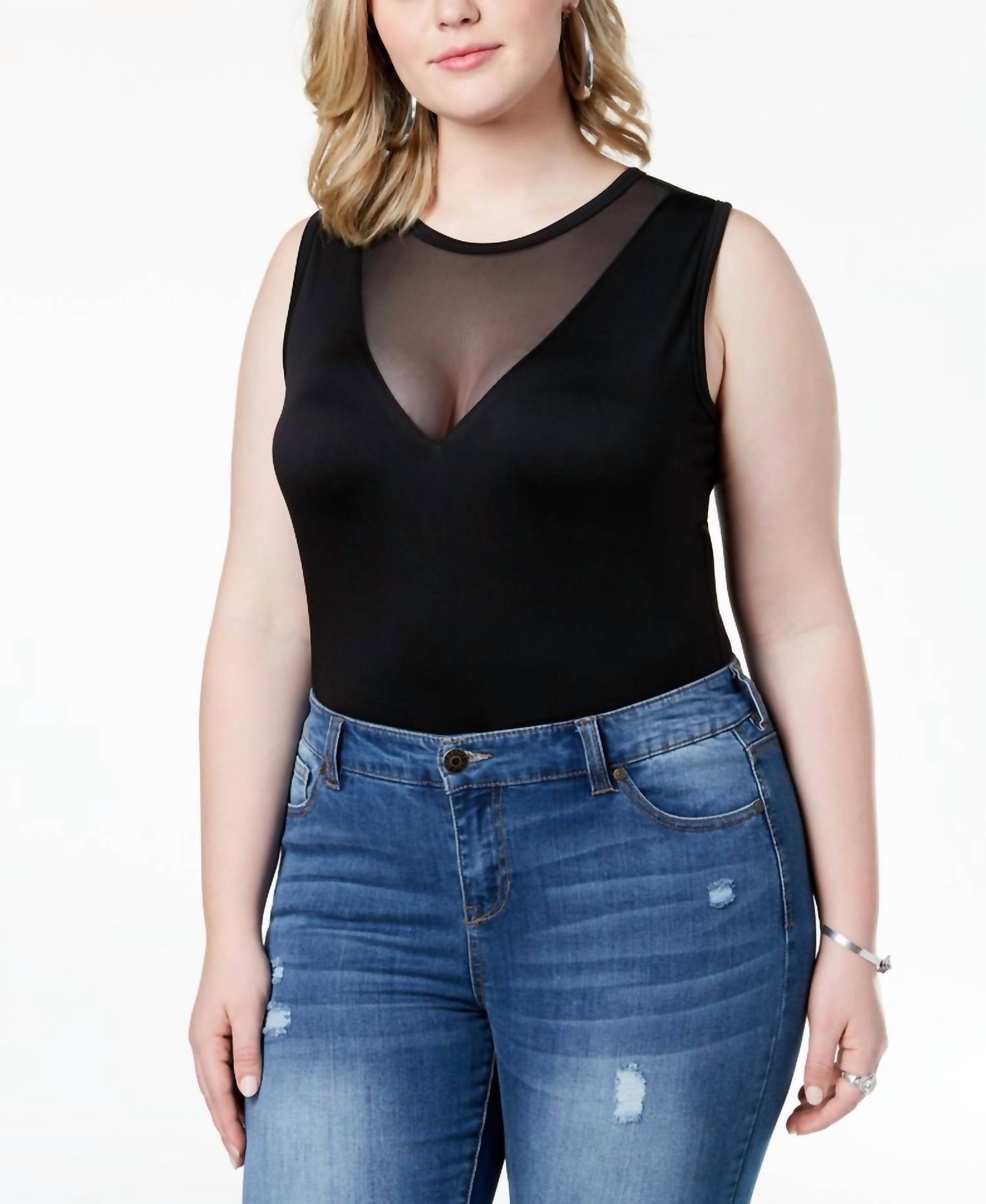Say What? - Women's Intimate Trendy Illusion Bodysuit - Plus