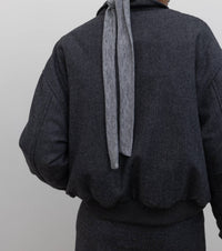 Collective - Herringbone Collared Quilted Bomber Jacket