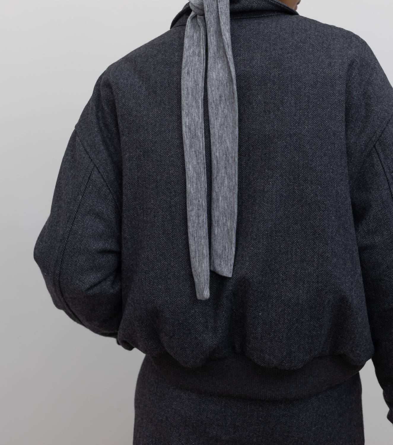 Collective - Herringbone Collared Quilted Bomber Jacket
