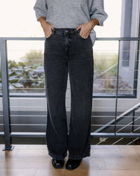 Free People Women's Stride Straight Jean in miles to go - women's jeans - detail view