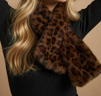 Joseph Ribkoff - Leopard Faux Fur Pull Through Scarf