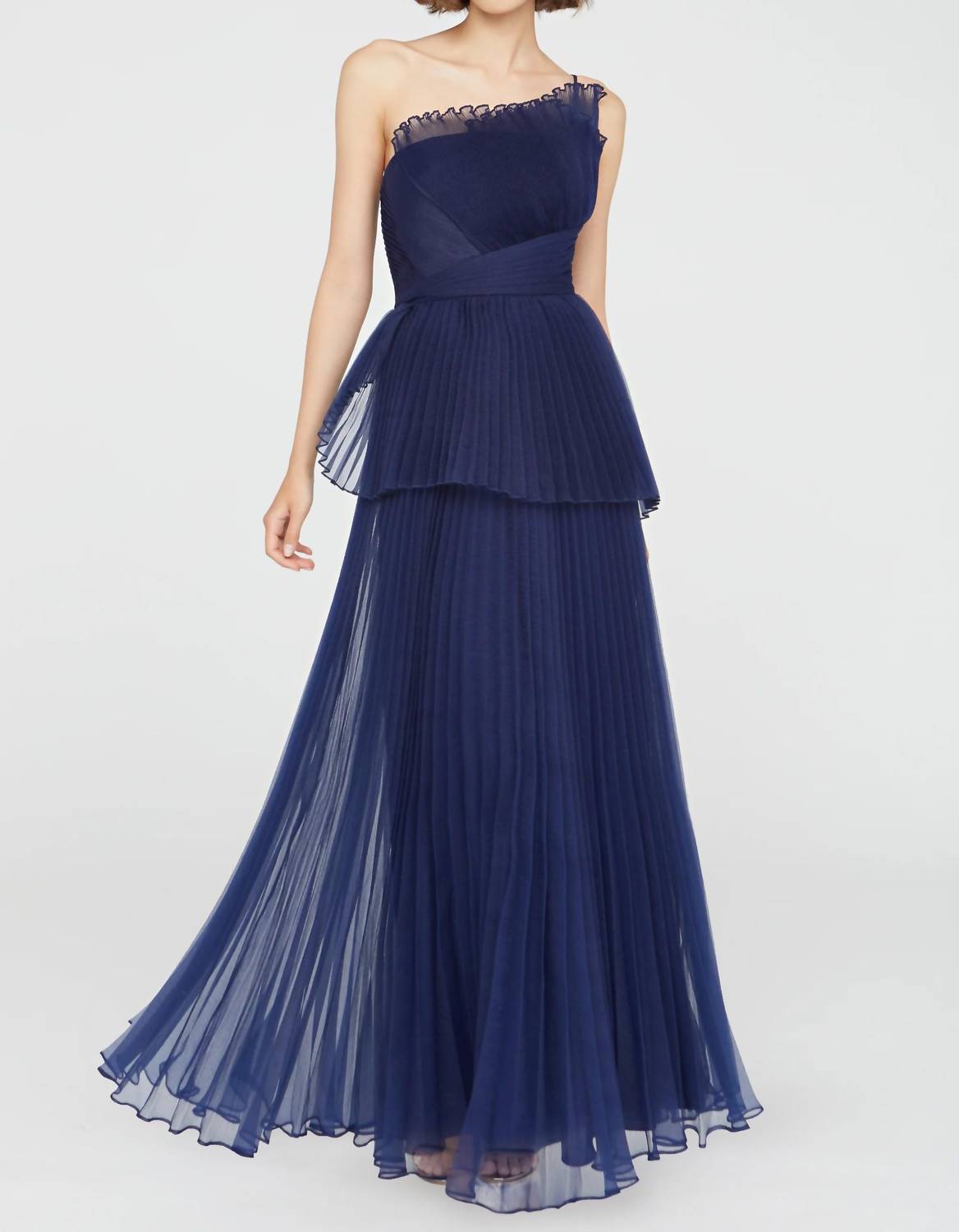 Theia - Delphine Pleated Organza Gown