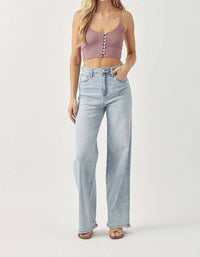 RISEN High Rise Wide Flare Jeans in light - women's jeans