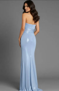 JOVANI Kinley Long Formal Prom Dress in light blue - women's dress - alternate view