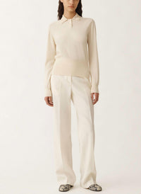 Fabiana Filippi - Cotton Blend Long Sleeve Polo with Sequin Collar
