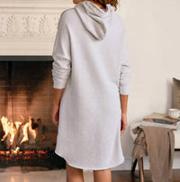 Frank & Eileen Women's Mini James Hooded Dress in gray melange - women's dress - detail view