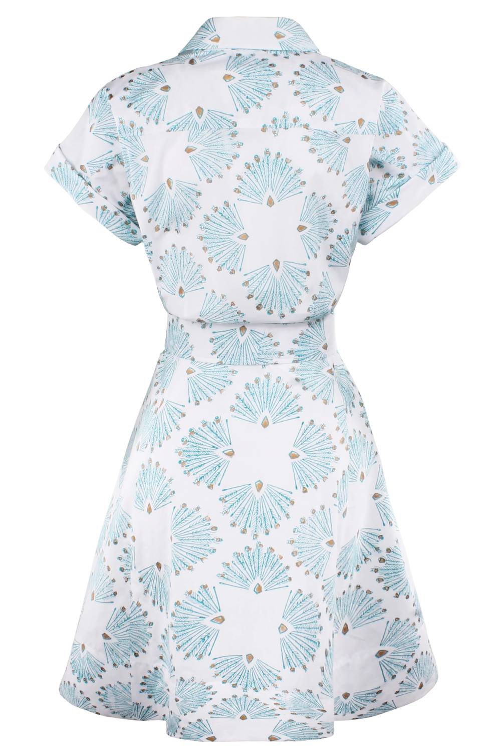 Finley - Mended Peacock Print Short Chantal Dress
