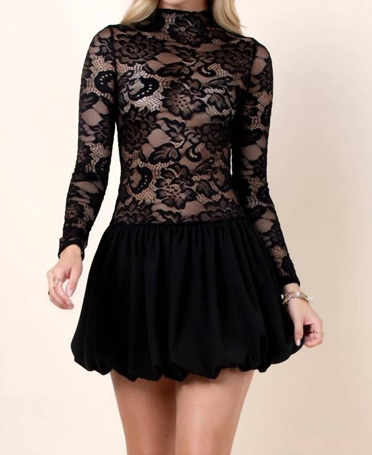 Nylon Apparel Jane Lace Dress in black - women's dress