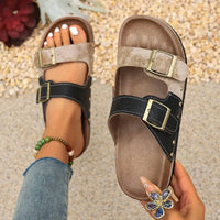 Little Daisy Closet - Women's Western Suede Rivet Slip-on Sandals