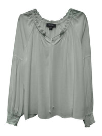 Karen Kane - Women's Reese Long Sleeve Ruffle Blouse With Tie Front