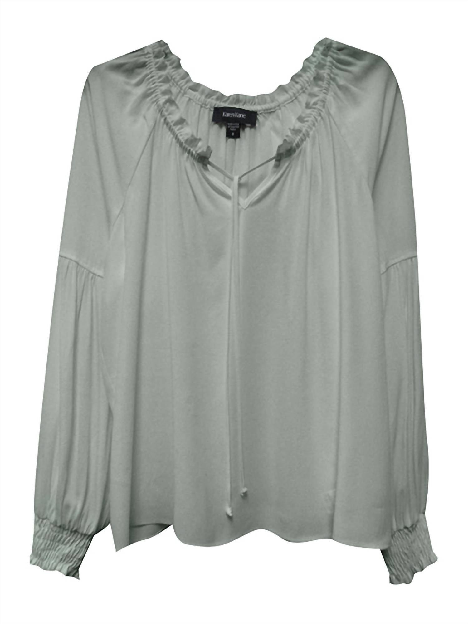 Karen Kane - Women's Reese Long Sleeve Ruffle Blouse With Tie Front