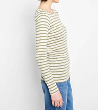Nic + Zoe - Stripe Boatneck Long Sleeve Tee