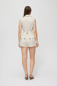 MOD REF Laura Polka Dot Tank Top in cream brown 1 - women's tank top - detail view
