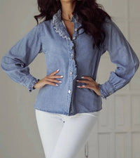 Lovesoft - Ruffled Denim Blouse