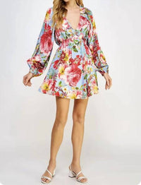 Strut & Bolt - V-Neck Back Tie Closure Mini Dress