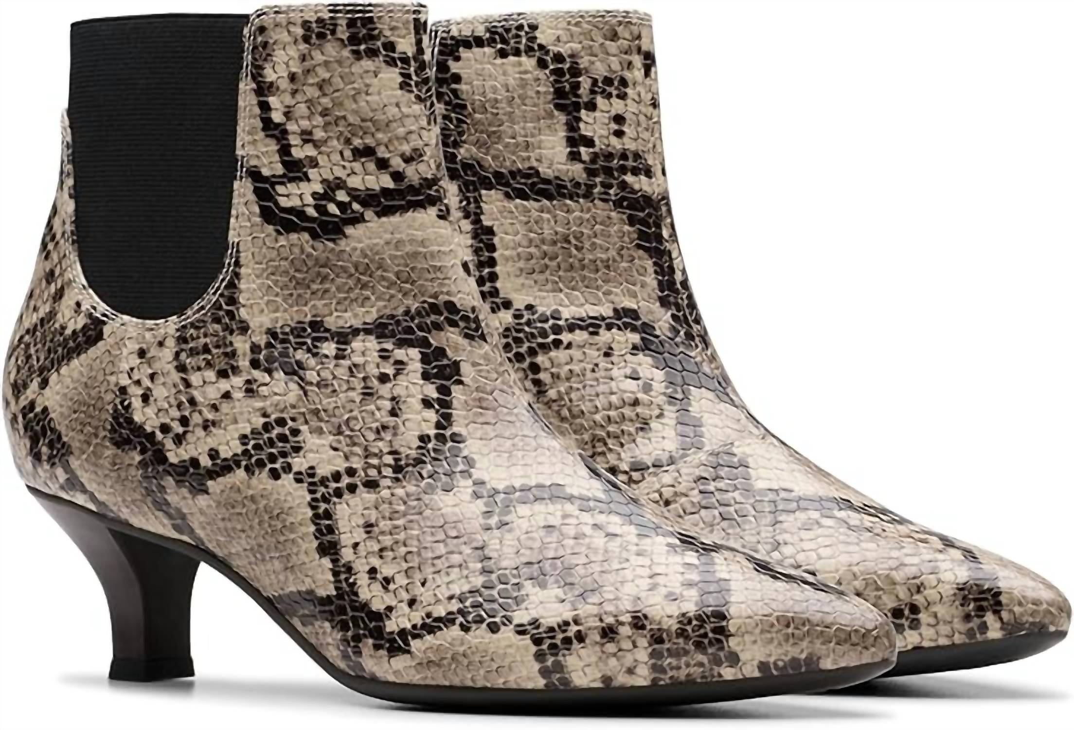 Clarks Women's Kepley Erin Chelsea Boot in med gray snake - women's shoe - alternate view