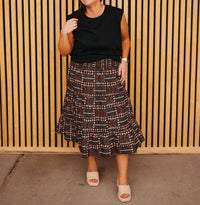 Dex - Smocked Waist Midi Skirt