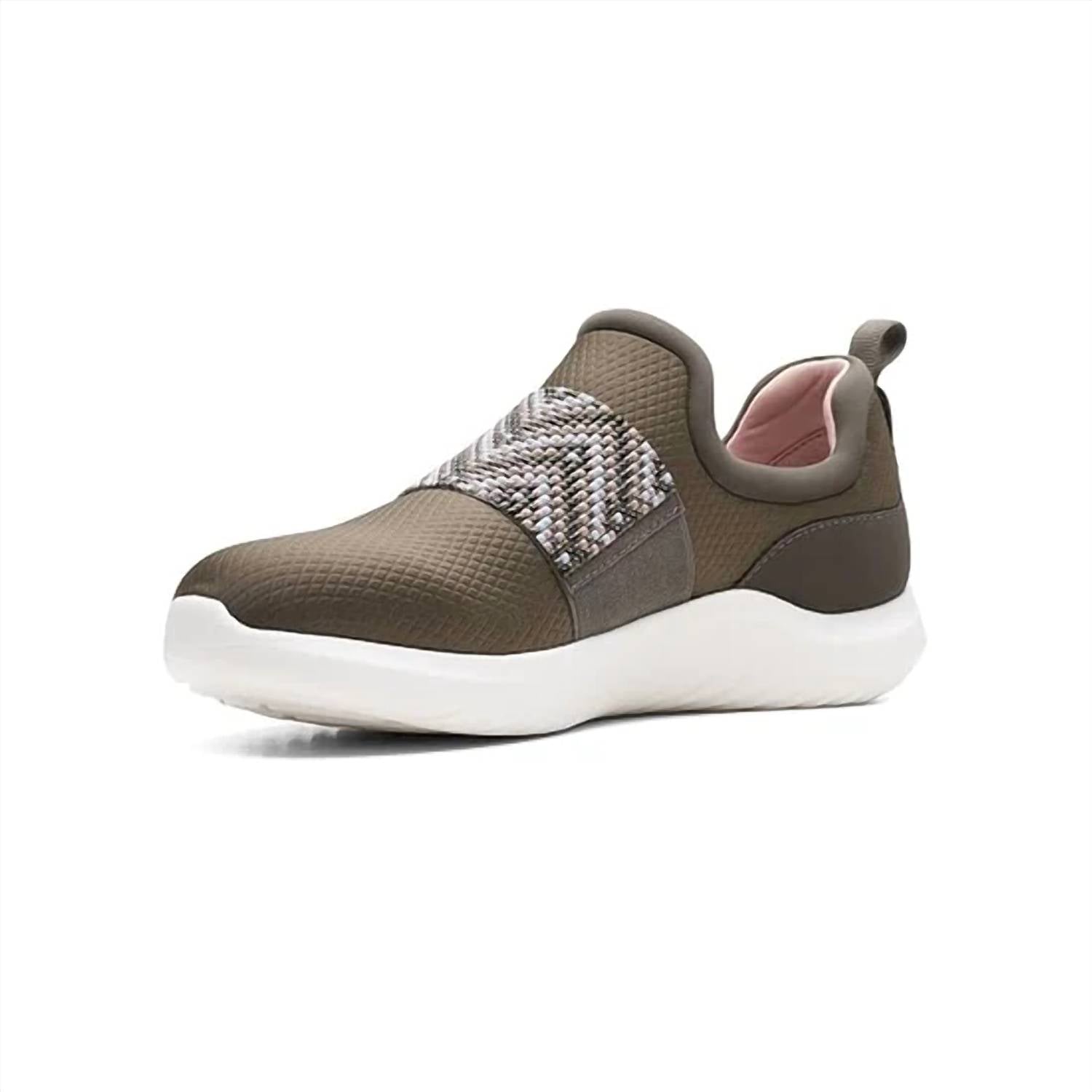 Clarks Women's Nova Way Sneaker in dark olive combi - women's sneaker - alternate view