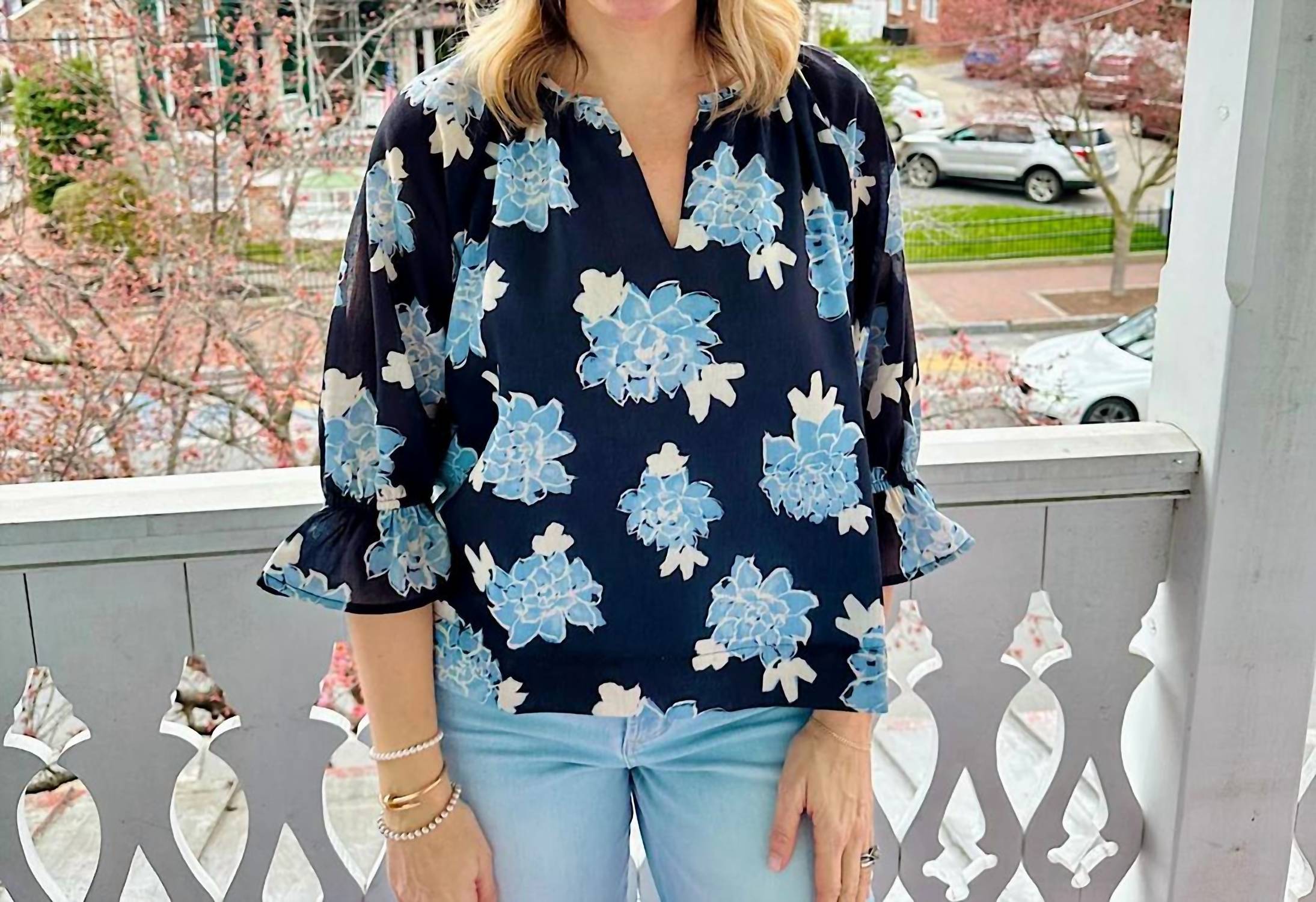 Joy Joy - Floral Peasant Blouse
