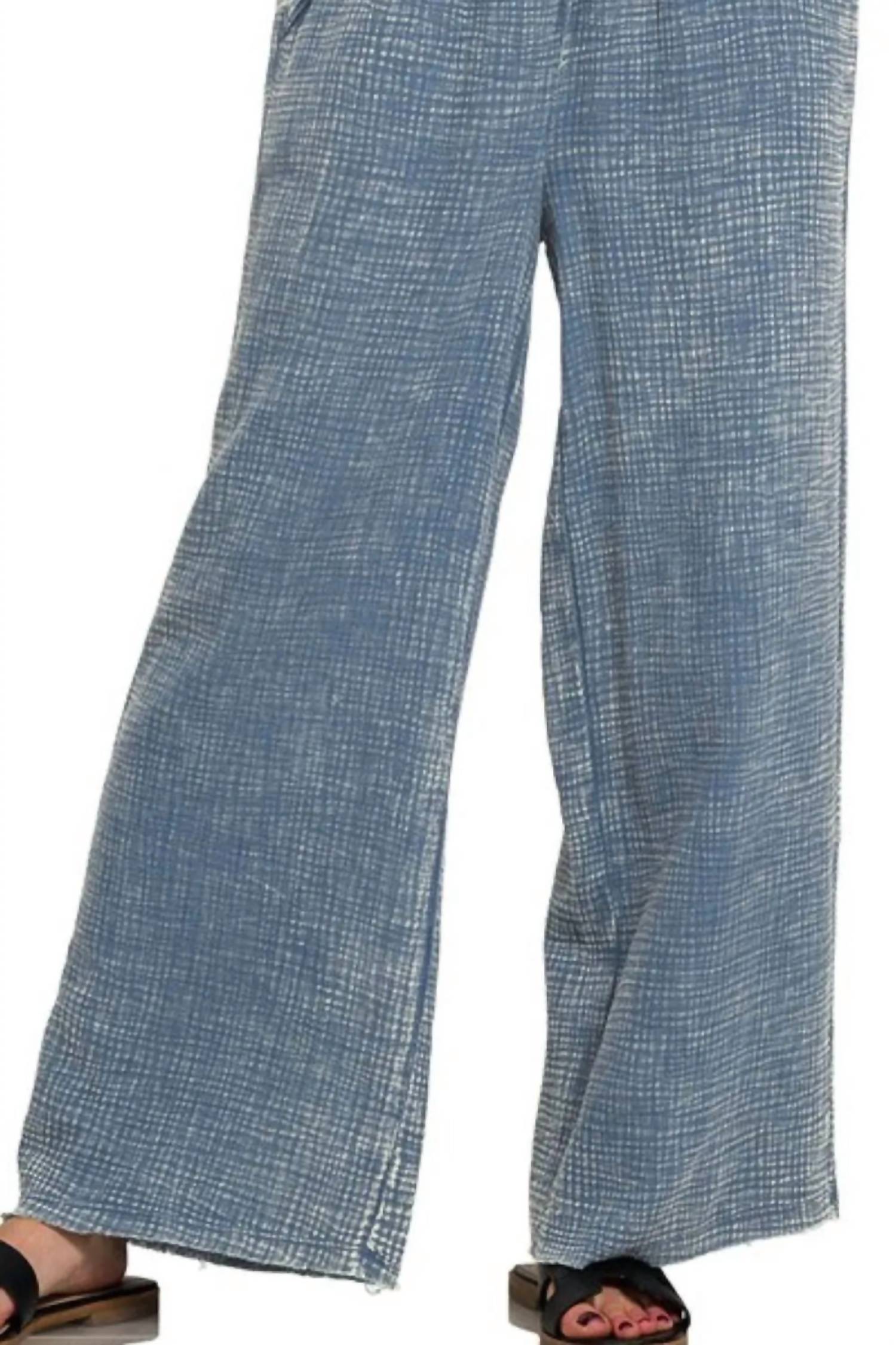Zenana - Women's Washed Double Gauze Elastic Band Waist Pants