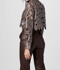 Toccin - Beatrix Lace Vegan Leather Top