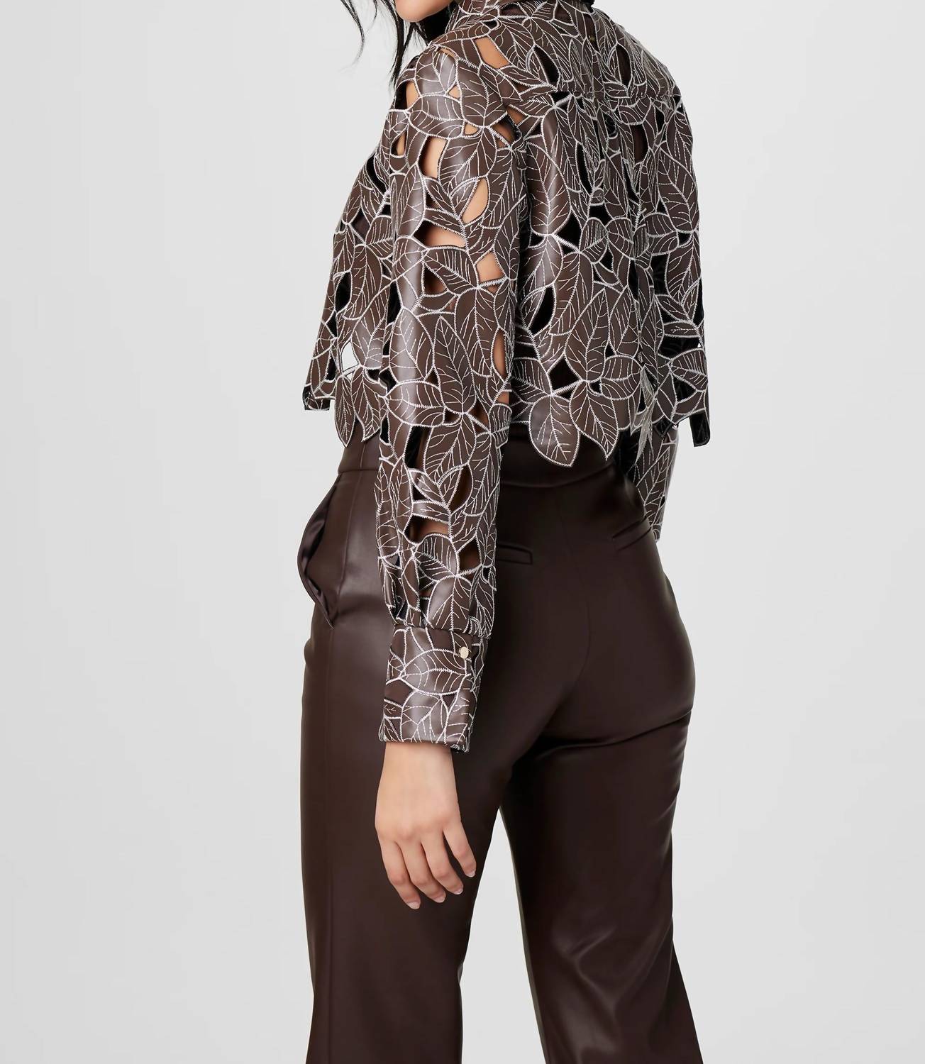Toccin - Beatrix Lace Vegan Leather Top
