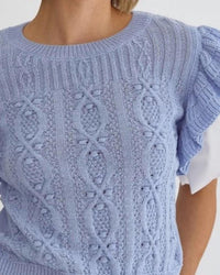 entro Sweet Sweater Top in icy blue - women's sweater - alternate view