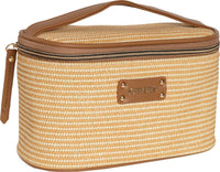 Joan & David - Women's Straw Texture 4 Piece Clear Cosmetic Bag Set