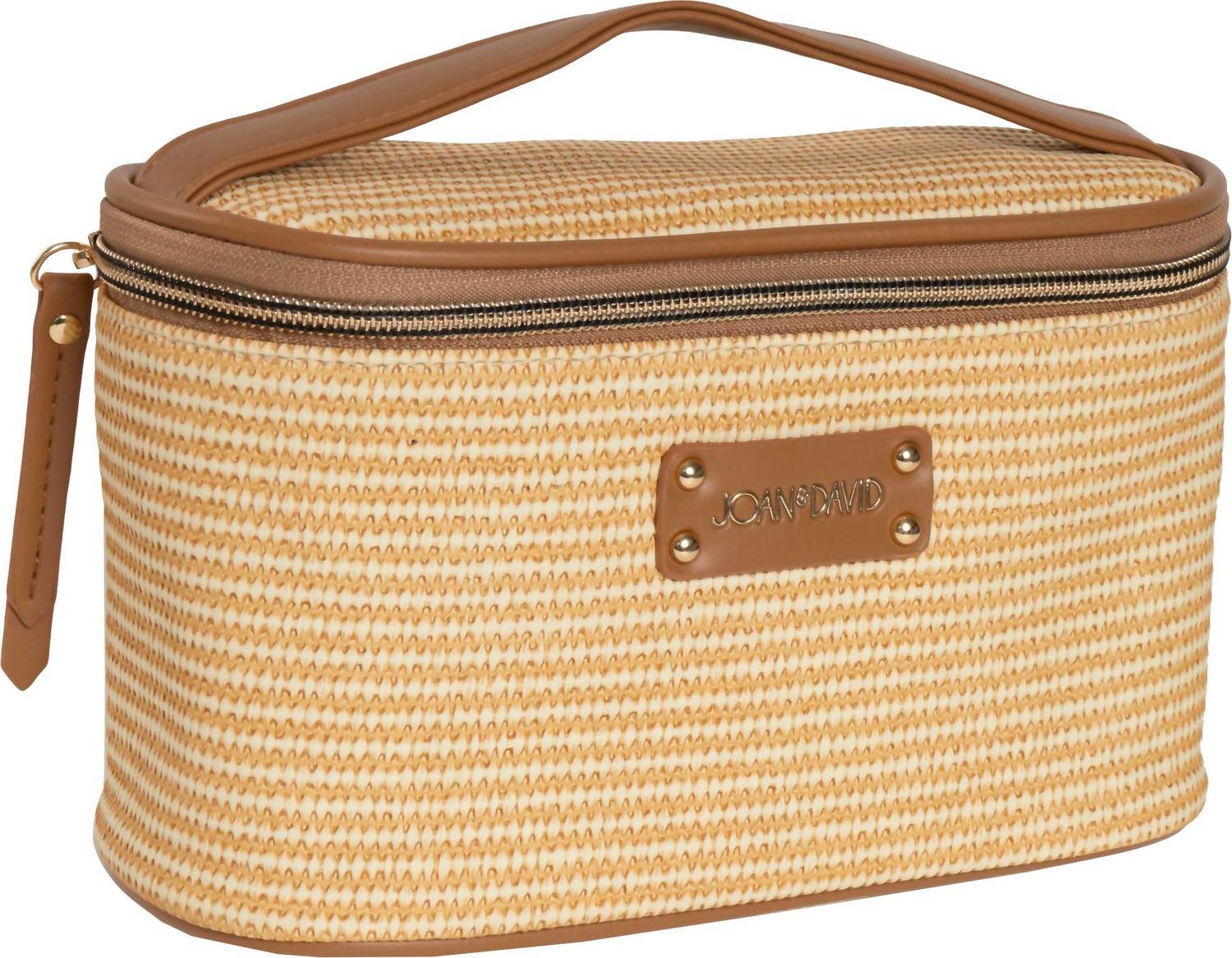 Joan & David - Women's Straw Texture 4 Piece Clear Cosmetic Bag Set