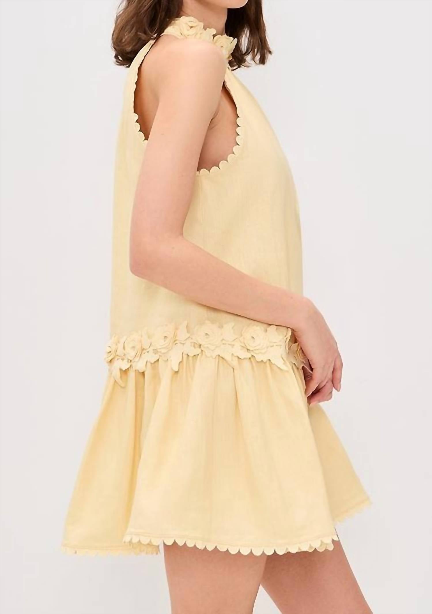 English Factory - Halter Neck Floral Detail Mini Dress