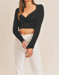 Mable - Slinky Front Twist Detail Crop Top