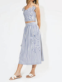 Adelyn Rae - Everly Striped 3d Floral Detail Midi Skirt