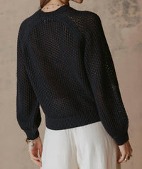 27 Miles Malibu Lanette Sweater in navy - women's sweater - alternate view