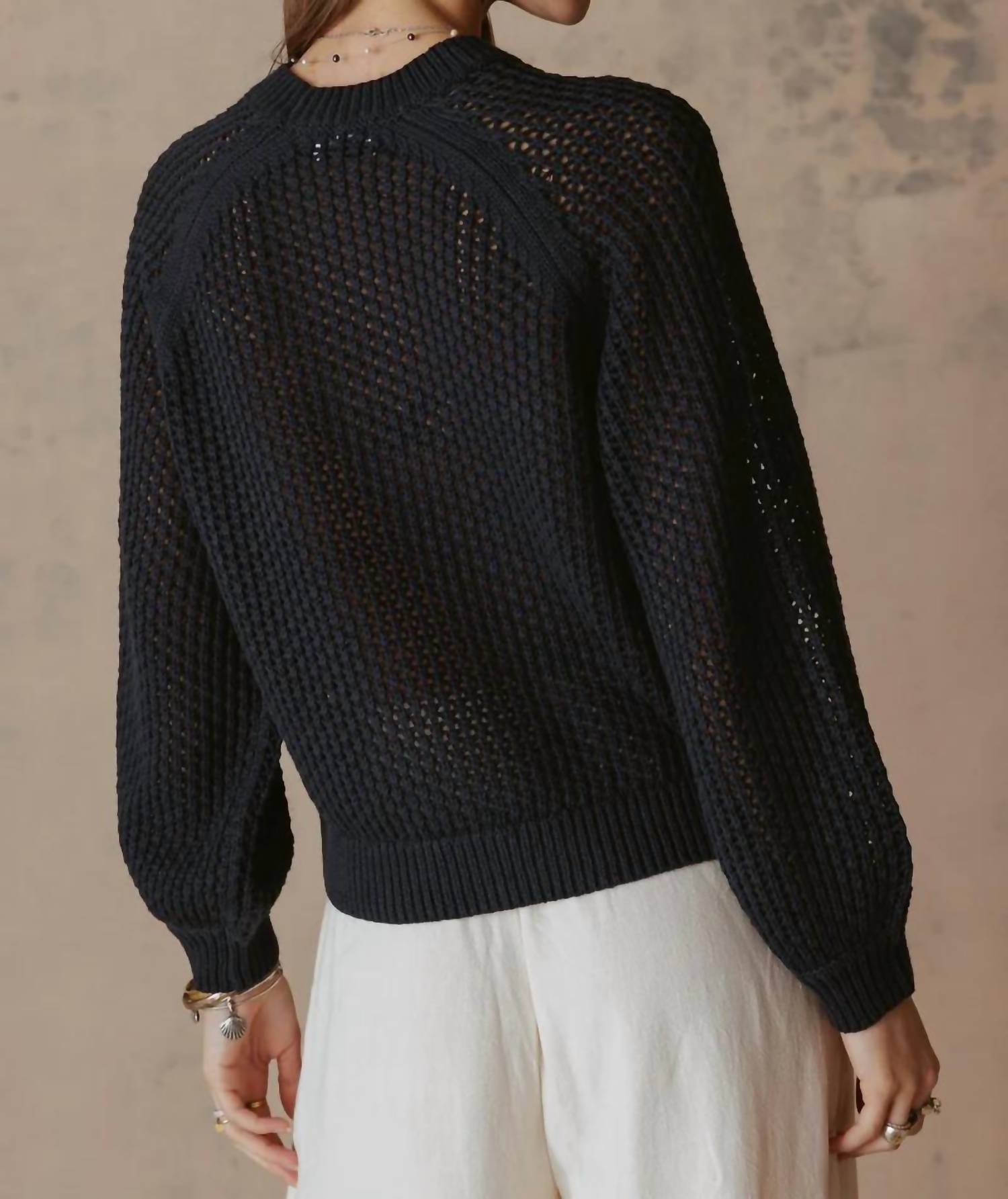 27 Miles Malibu Lanette Sweater in navy - women's sweater - alternate view