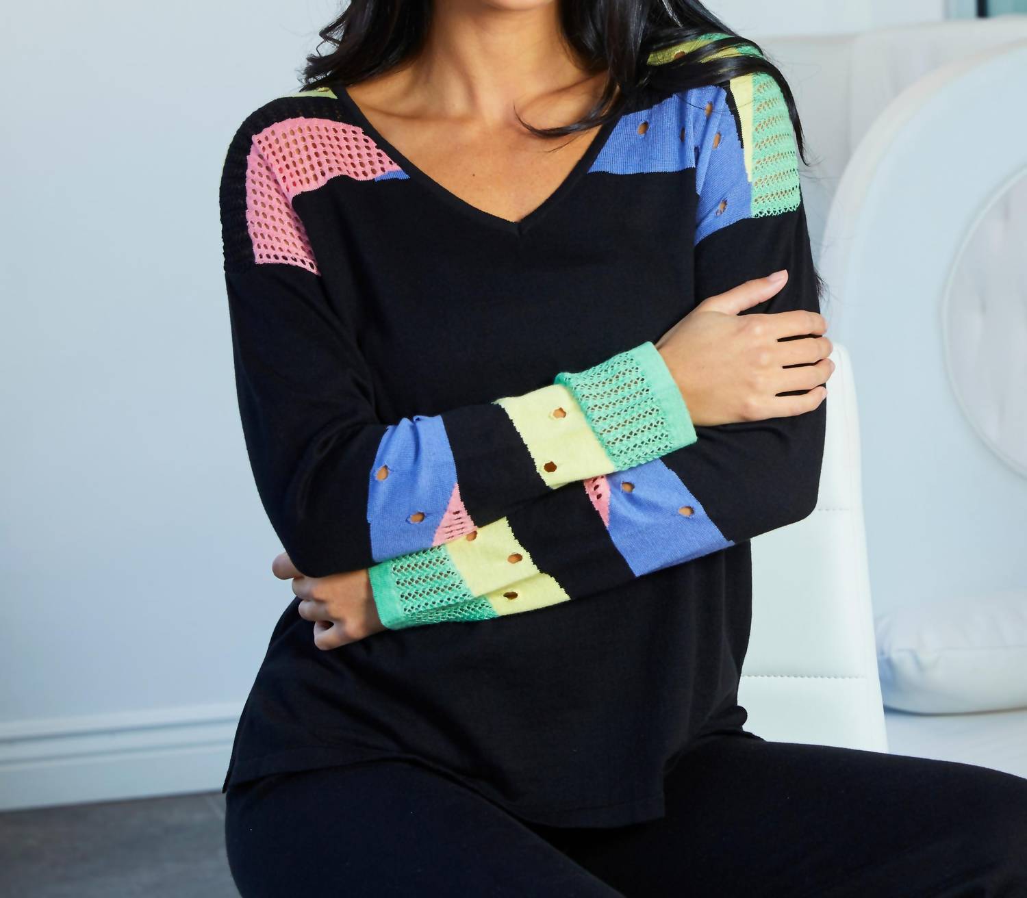 Angel Apparel - V-neck Long Sleeve Top