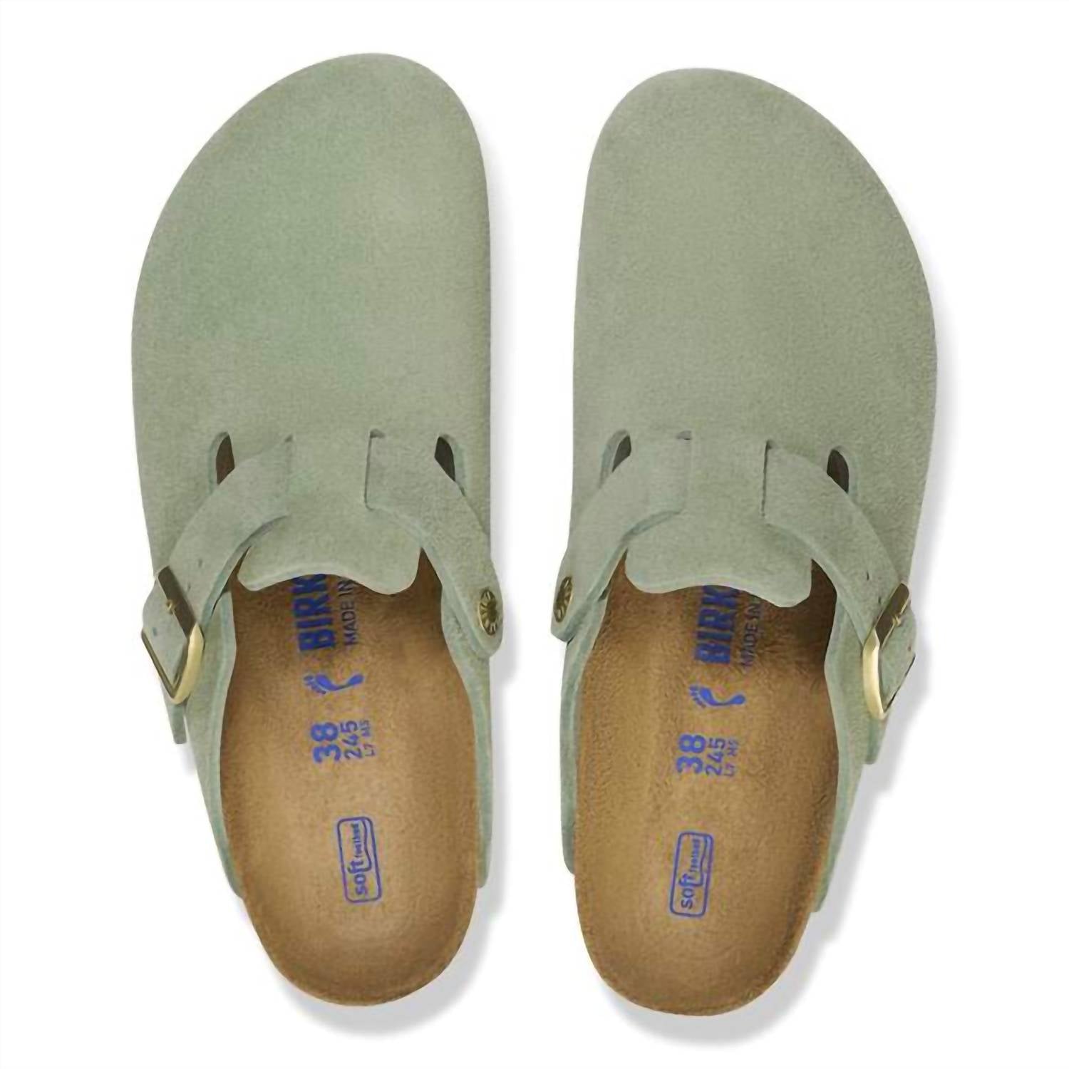 Birkenstock - Unisex Boston Suede Narrow Leather Clogs