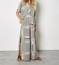 Apricot - Folk Patchwork Wide Leg Trousers
